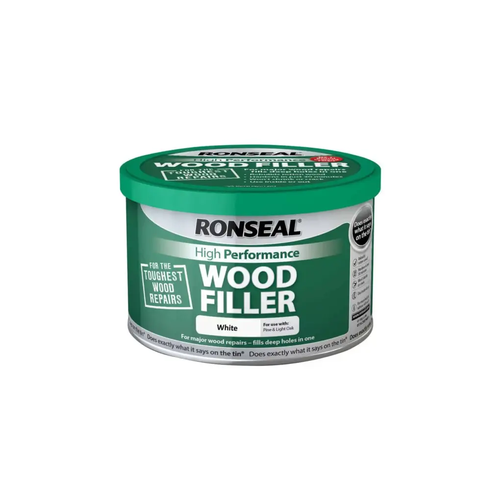 Ronseal High Performance Wood Filler in White, for use with Pine and Light Oak.