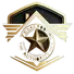 Gold and white insignia featuring a central star within a circle and diamond, flanked by wings.