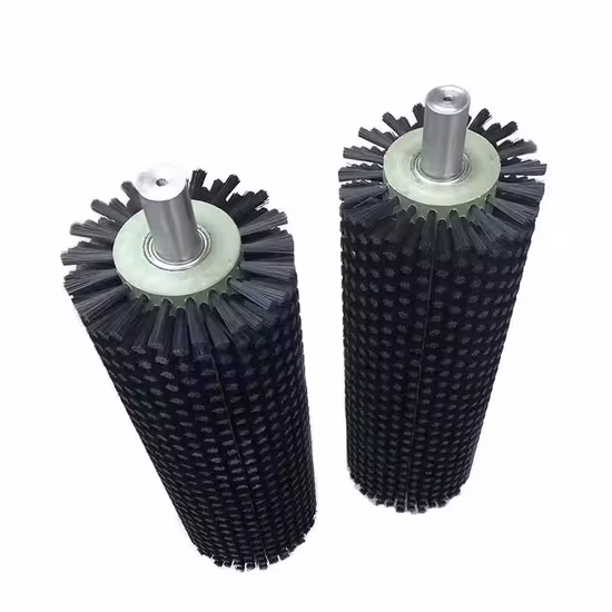 Customized Industrial Nylon Bristle Cleaning Roller Brush Cylindrical Wire Brushes Roller