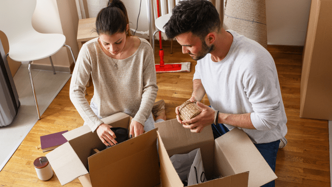 couple unpacking