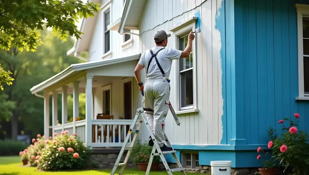 bright blue revolution house painter refreshes white wood facade 1328214 5497